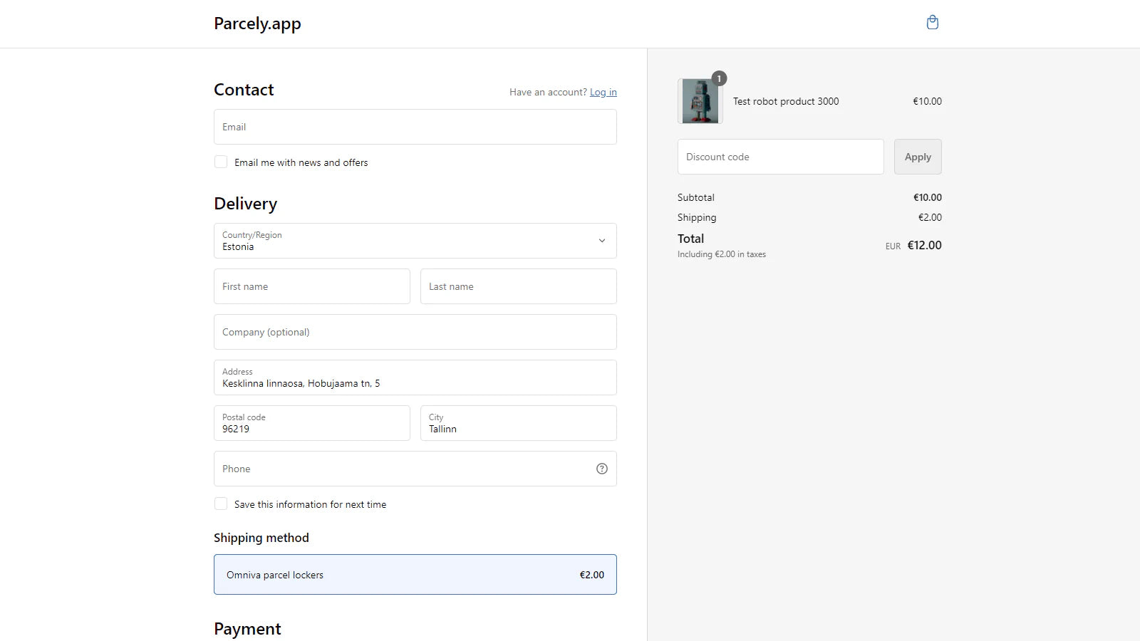 Parcely parcel locker Shopify delivery app – Pulsev